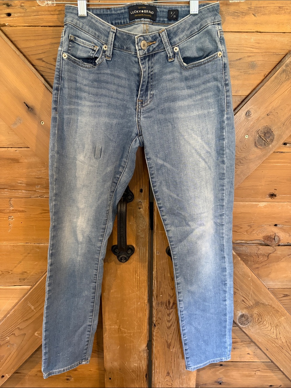 Lucky Brand Washed Light Blue Cropped Slim Jeans